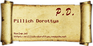 Pillich Dorottya névjegykártya